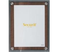 Présentoir Glass star bois avec plaque de verre Noyer Présente 1 page A4 Securit G