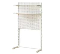 Présentoir grillagé pour la vente au détail, support d'affichage sur pied à panneaux plats, structure métallique autoportante en forme de L, panneaux métalliques multifonctionnels à deux cou