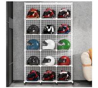 Présentoir grillagé pour la vente au détail, support de présentation sur pied à panneaux plats, grille métallique mobile autoportante, vitrine métallique pour casques de moto, équipements de