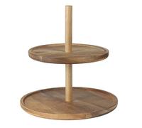 Home Deco Factory Présentoir 2 étages en bois Acacia 25 cm Facile à entretenir Naturel