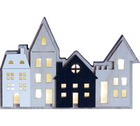 Présentoir illuminé Ville avec 4 maisons - env. 23,5 x 16 cm