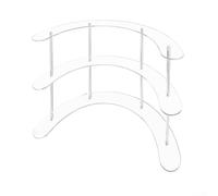 Présentoir incurvé en acrylique transparent avec versions à 3 et 4 niveaux pour figurines, objets de collection et jouets, conçu pour économiser de l'espace et améliorer la visibilité (trois niveaux)