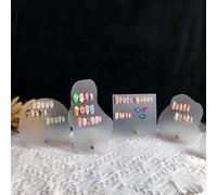 Présentoir japonais pour nail art, support pour embouts d'ongles, présentoir acrylique pour échantillons de nail art avec motifs floraux, ronds et nuages pour vernis à ongles, présentoir d'échantillon