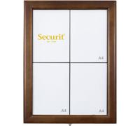 Présentoir Led Classic - Marron Foncé - Présente 4 Pages A4 - Led Blanches - Securit