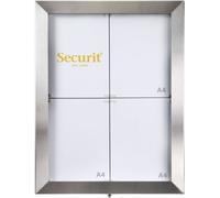 Présentoir Led Couleur - Acier Inoxydable- Télécommande Incluse - Présente 4xpages A4 - Securit