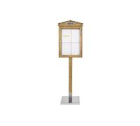Securit Affichage d'information LED Rustique Acajou 53 x 175 x 40 cm pour montage mural