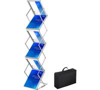 'Présentoir littéraire VEVOR, 6 poches, présentoir de magazines pop-up en aluminium, porte-catalogue léger, présentoir avec sac de transport pour salon, hôtel, foire, exposition, bureau