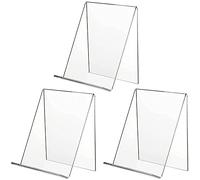 Presentoir Livre Plexiglas, 3 Pièces Support de Livre, Présentoir de Livre En Acrylique, Serre Livre Transparent, Plastique Porte-Livre pour Livre de Dépliants, Affiche Menu, Magazine Brochure