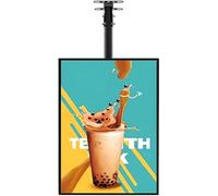 Présentoir lumineux LED pour menu de restaurant, présentoir en plexiglas, caisson lumineux ultra-fin et coulissant, panneau en verre, support télescopique et source lumineuse latérale LED 60×90cm