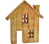 Présentoir MAISON en bois de manguier - env. 20 x 18 cm - Décoration en nature