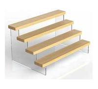 Présentoir Marches À 4 Niveaux En Acrylique, Étagère À Escalier Bois Organisateur Décoration De Collection Pour Présentation De
