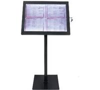 Présentoir Menus Professionnel Eclairé LED Noir 1,20 m Securit G