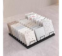 Présentoir métallique de Grande Taille pour carrelage, Porte-échantillons doré pour carrelage et Portes, 50 x 35 x 10 cm, présentoir Robuste et élégant pour échantillons de Sol.