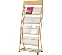 Présentoir mobile à roulettes pour littérature à plusieurs niveaux pour espaces publics et publications