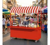Présentoir mobile avec auvent, chariot de fournisseur de nourriture avec comptoir réglable, stand portable pour événements en plein air, nourriture de rue, marchés