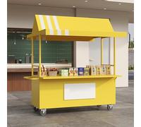 Présentoir Mobile avec auvent, Chariot de Vente Alimentaire avec Plan de Travail réglable, Chariot à Bonbons d'extérieur, pour événements en Plein air, Street Food et marchés(Giallo,120 * 80cm)
