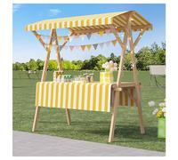 Présentoir mobile, chariot à provisions en bois sur roulettes, kiosque commercial, stand pliable for vendeurs de rue, marchés fermiers et expositions d'artisanat(B,120x60x200,Withoutpulley)