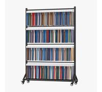 Présentoir mobile d'échantillons de tissu avec cintre en métal pour vêtements et écharpes, étagères de rangement pour textiles de maison, 3 tringles de suspension, 120 x 45 x 205 cm