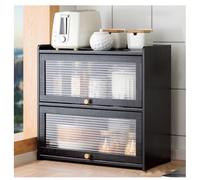 Présentoir mobile moderne pour tasses à thé, étagère à épices à 3 niveaux pour cuisine, salle à manger et entrée, gris foncé naturel, 52 x 50 cm, solution de rangement élégante