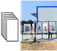 Présentoir mobile pliable avec crochet et câble métallique pour expositions d'art et marketing commercial