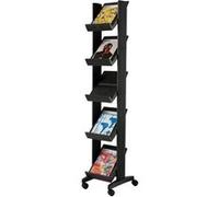 Présentoir mobille compact 5 tablettes noir Noir G