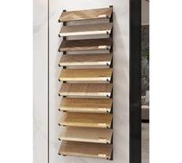 Présentoir mural à 10 niveaux pour carrelage et parquet - Support de rangement polyvalent pour échantillons, skateboards et portes - Grande capacité, solution peu encombrante