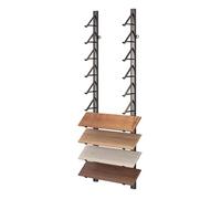 Présentoir Mural à 10 Niveaux pour échantillons de carrelage, Support en métal Robuste pour échantillons de carrelage et de parquet, Support d'étagère Flottant (Noir, 20,5 x 140 cm) pour USA