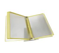 Présentoir mural à affiches à feuilleter, Organiseur de catalogue à 10 pochettes A4 for consultation et présentation(Yellow)