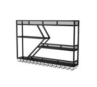 Présentoir Mural en Fer, étagère Murale Industrielle, Grand Porte-vins Mural, Porte-Verres à vin, Grand Porte-vins Mural monté avec lumières LED, Rangement pour Verres à vin, pour Salle à ma