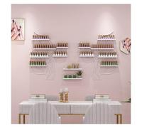 Présentoir Mural for Vernis à Ongles, Lot de 4 étagères en Forme de Feuille, présentoirs métalliques for cosmétiques à Domicile, Spa ou Salon de beauté.(White)