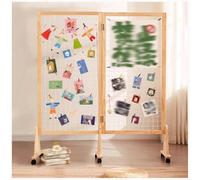 Présentoir mural grillagé, tour de panneaux muraux grillagés sur pied, paravent décoratif en bois pliable, pour expositions d'artisanat, commerces de détail(2pcs,65x155cm)