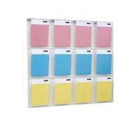 helit h6812202 attrayant Présentoir brochures, 12 poches, 1/3 A4 portrait Transparent
