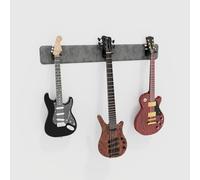 Présentoir mural modulaire pour guitare avec rembourrage acoustique | Support multi-guitare en velours | Système de suspension amortissant le son pour guitares | [Gris | 3-Guitars (115x15cm)]