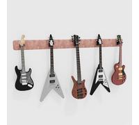 Présentoir mural modulaire pour guitare avec rembourrage acoustique | Support multi-guitare en velours | Système de suspension amortissant le son pour guitares | [Rose | 5-Guitars (205x15cm)]
