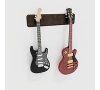 Présentoir mural modulaire pour guitare avec rembourrage acoustique | Support multi-guitare en velours | Système de suspension amortissant le son pour guitares | [Marron | 2-Guitars (70x15cm)]