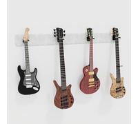 Présentoir mural modulaire pour guitare avec rembourrage acoustique | Support multi-guitare en velours | Système de suspension amortissant le son pour guitares | [Blanc | 4-Guitars (160x15cm)]