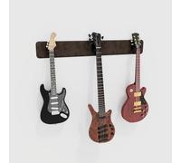 Présentoir mural modulaire pour guitare avec rembourrage acoustique | Support multi-guitare en velours | Système de suspension amortissant le son pour guitares | [Marron | 3-Guitars (115x15cm)]