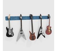 Présentoir mural modulaire pour guitare avec rembourrage acoustique | Support multi-guitare en velours | Système de suspension amortissant le son pour guitares | [Bleu | 5-Guitars (205x15cm)]
