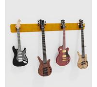 Présentoir mural multi-guitares éclairé par LED | Support modulaire rétroéclairé avec panneaux acoustiques | Vitrine lumineuse à atténuation sonore pour guitares | [Jaune | 4-Guitars (160x15cm)]