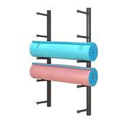 Présentoir mural multifonction à 5 niveaux pour salle de sport, studio, garage - Support mural de basket-ball en acier durable pour tapis de yoga (noir)