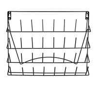 Présentoir Mural Noir en Fer 24 Crochets pour Verrerie | Organisation Stable, Séchage Mural, Panier Suspendu, pour Tubes et Espaces de Travail, Notice Incluse