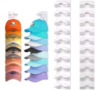 Présentoir mural pour casquettes - ULISEM - Compact - 10 casquettes - Blanc - 2 pièces - Fixation adhésive ou vis