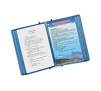 Présentoir Mural pour catalogues - Organiseur de référence métallique de 10 Pages, Chemise à Rabat de 20 Feuilles, système de Suspension Murale Bleu pour Un accès et Une présentation faciles