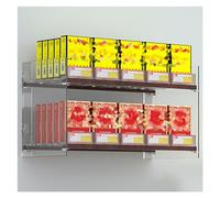 Présentoir mural pour cigarettes, idéal pour supermarchés et commerces de proximité. Ce présentoir automatique à 2 niveaux en acrylique transparent, avec système d'ouverture automatique, est