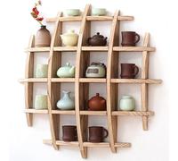 Présentoir mural pour objets de collection - Étagère ronde à suspendre pour figurines de théière, souvenirs et miniatures - Vitrine murale solide, 150 x 150 cm