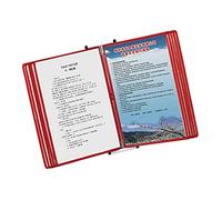 Présentoir Mural Rouge pour catalogues - Système de référence et d'affichage de 10 Pages, Chemise métallique à Rabat de 20 Feuilles pour Une Suspension Murale organisée, idéal pour Les burea