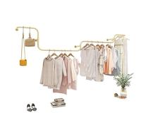 Présentoir Mural Simple en métal, Portant à vêtements créatif pour Commerce de détail, système de Rangement Multifonctionnel et Robuste doré pour Placard, étagère de Rangement pour vestiaire