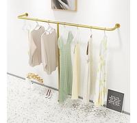 Présentoir Mural Simple en métal pour Magasin de vêtements, Portant Robuste en Tubes dorés de Style Industriel, Barre de Suspension pour vêtements et Serviettes, Portant créatif en Forme de