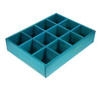 Présentoir Mural Vintage en Bois, 12 Compartiments, Bleu | Rangement et Exposition, Format Rectangulaire Léger et Stable, pour Modèles Faits Main et Statuettes