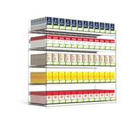 Présentoir Mural, vitrine en Acrylique avec Poussoir Automatique, présentoirs de Magasin pour la Vente au détail, Support de Caisse rectangulaire (31,5 x 28,4 x 38,5 cm)